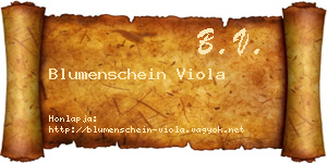 Blumenschein Viola névjegykártya
